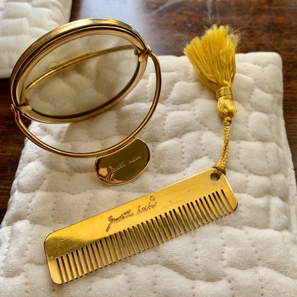 Judith Leiber Gold-tone Mirror Compact Comb